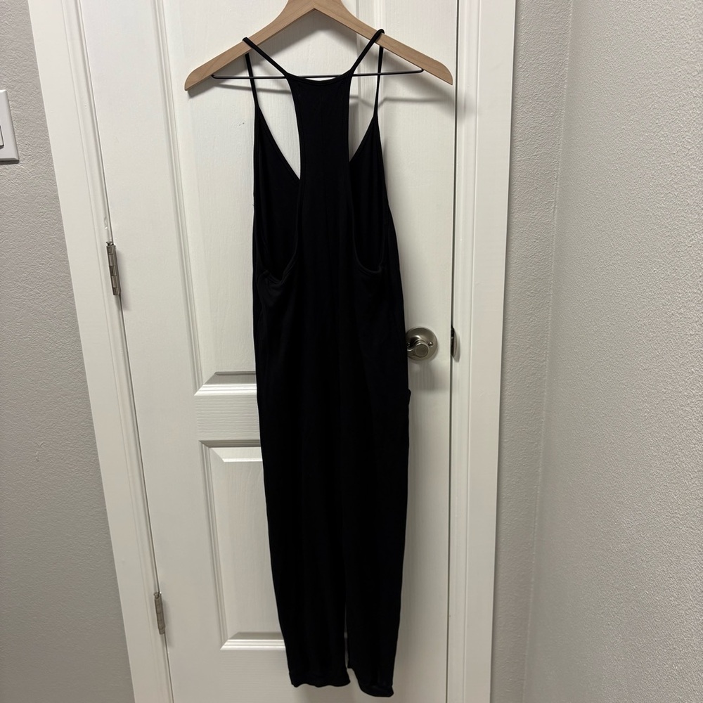 Women's Black V-Neck Spaghetti Strap Jumpsuit - Picture 6 of 7